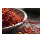 Premium Saffron Threads Extreme Macro Close Up Lux フォトプリント (正面)