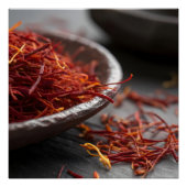 Premium Saffron Threads Extreme Macro Close Up Lux ポスター (正面)