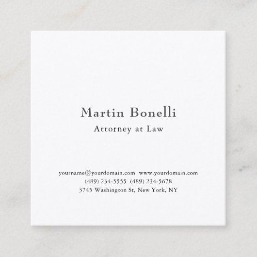 Premium Silk Unique Classical Personalized Custom スクエア名刺 (正面)