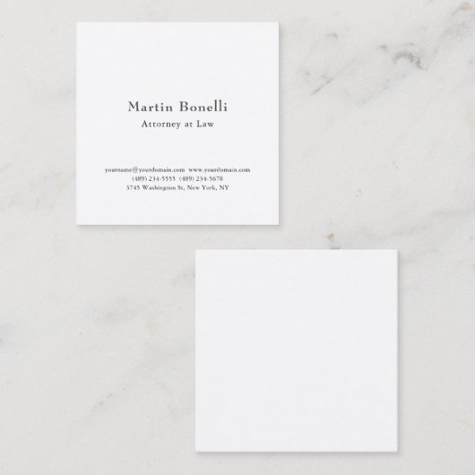 Premium Silk Unique Classical Personalized Custom スクエア名刺 (正面/裏面)