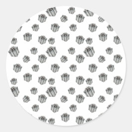 Premium Silver Gift Boxes Elegant Holiday Party ラウンドシール