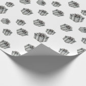 Premium Silver Gift Boxes Elegant Holiday Party ラッピングペーパー (角)