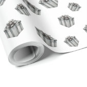 Premium Silver Gift Boxes Elegant Holiday Party ラッピングペーパー (ロールコーナー)