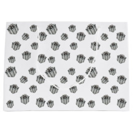 Premium Silver Gift Boxes Elegant Holiday Party ラージペーパーバッグ