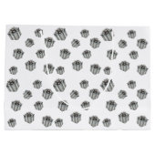 Premium Silver Gift Boxes Elegant Holiday Party ラージペーパーバッグ (裏面)