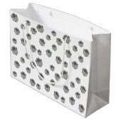 Premium Silver Gift Boxes Elegant Holiday Party ラージペーパーバッグ (裏面アングル)