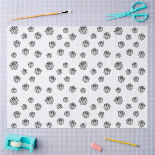 Premium Silver Gift Boxes Elegant Holiday Party 薄葉紙 (クラフト)