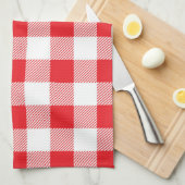 Premium Stylish Red and White Checkered キッチンタオル (四つ折り)