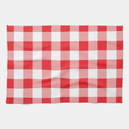 Premium Stylish Red and White Checkered キッチンタオル