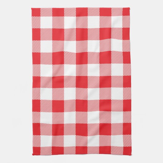 Premium Stylish Red and White Checkered キッチンタオル (縦)