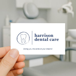 Premium Tooth Sketchロゴ白/青の歯科医