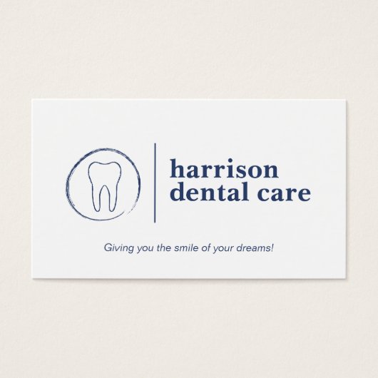 Premium Tooth Sketchロゴ白/青の歯科医 (正面)