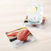 Premium tuna drenched in soy sauce ガラスコースター (アングル)