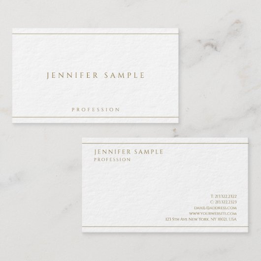 Premium Ultra Thick Faux Gold Text Luxurious 名刺 (正面/裏面)