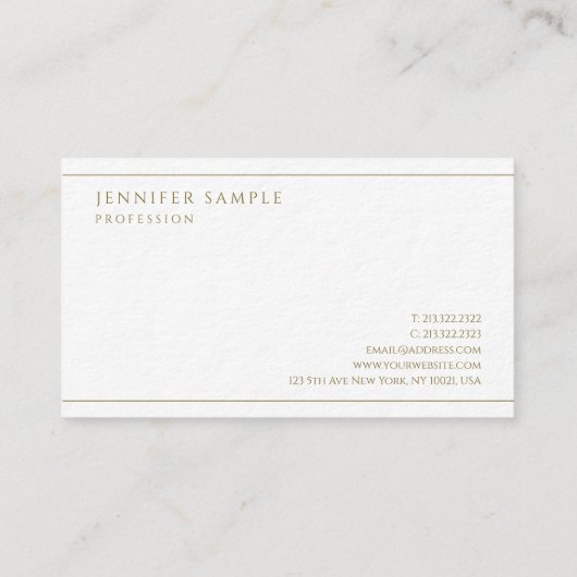 Premium Ultra Thick Faux Gold Text Luxurious 名刺 (裏面)