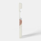 Premium Warm Ivory & Rose Gold Glitter Abstract Lu iPhoneケース (左側面)