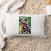 "Premium White Rabbit Photo Cushion: Add Charm to  ランバークッション (ブランケット)