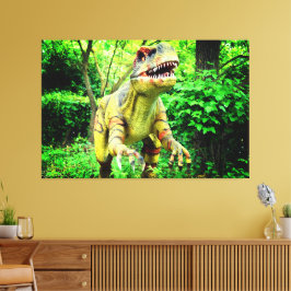 Premium Wrappeに印刷された森林画像の恐竜 キャンバスプリント