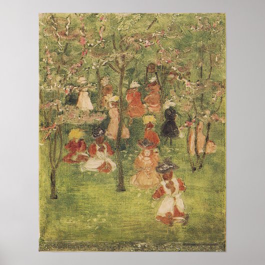 Prendergast - フランクリンパークの春 1895 ポスター (正面)