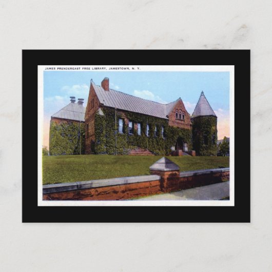 Prendergrast Library, Jamestown NY 1920sヴィンテージ ポストカード (正面)