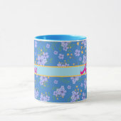 prennom personnalise, Toile bleue,ヴィンテージ マグカップ (中央)