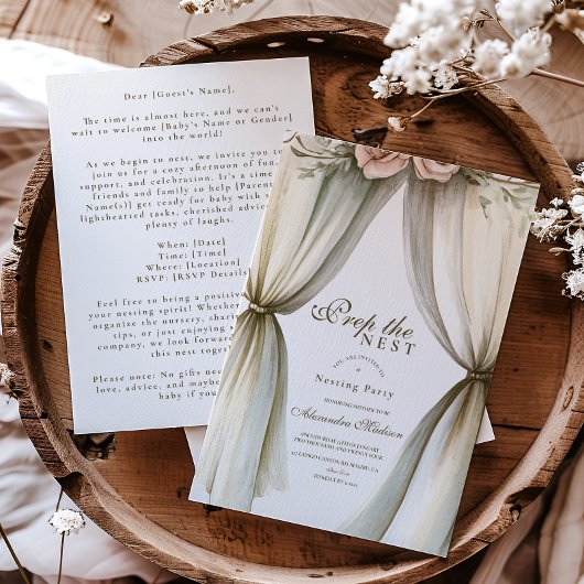 Prep the Nest Baby Shower 招待状