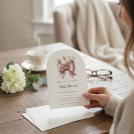 prep the nest pink baby shower  招待状