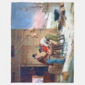 Preparing Turkey for Christmas Francis Edmonds  フリースブランケット (正面)