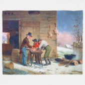 Preparing Turkey for Christmas Francis Edmonds  フリースブランケット (正面(横))