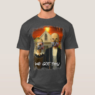 PreppersギフトAmerican Gothic Parody Doomsday Tシャツ