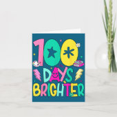 Preppy 100 Days Brighter Happy 100th Day Of School カード (正面)