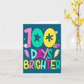 Preppy 100 Days Brighter Happy 100th Day Of School カード (黄色い花)