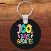Preppy 100 Days Brighter Happy 100th Day Of School キーホルダー (正面)