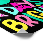 Preppy 100 Days Brighter Happy 100th Day Of School ポスター (角)