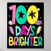 Preppy 100 Days Brighter Happy 100th Day Of School ポスター (正面)