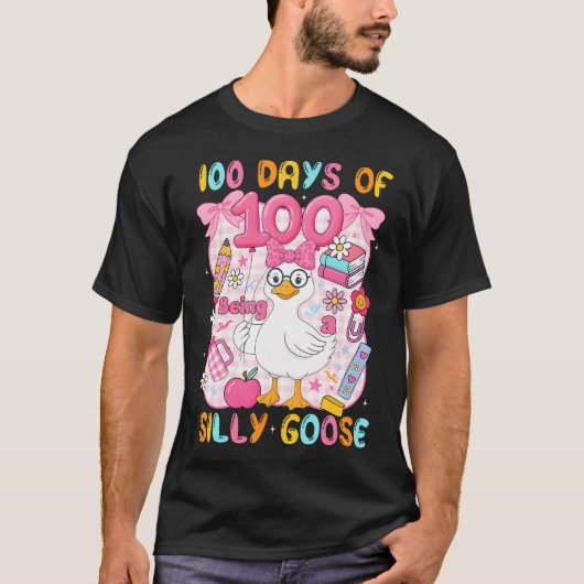 Preppy 100 Days Of Being A Silly Goose 100Th Day S Tシャツ (正面)