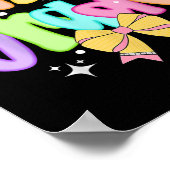 Preppy 3rd Grade Teacher Team Bow Back To School G ポスター (角)