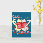 Preppy 67 Valentine Six Seven Cat 6 7 Men Women Ki カード (黄色い花)