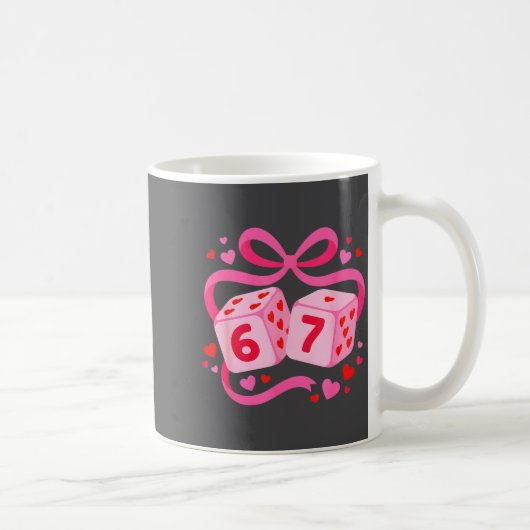 Preppy 67 Valentine Six Seven Dice 6 7 Lover Men W コーヒーマグカップ (右)