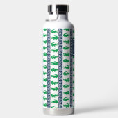 Preppy Alligator Greek Key Stripe – Green & Navy ウォーターボトル (右面)