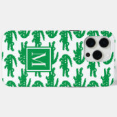 Preppy Alligator – Green & White Case-Mate iPhoneケース (裏面 (横))