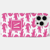 Preppy Alligator – Hot Pink & White Case-Mate iPhoneケース (裏面 (横))
