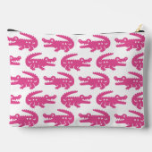 Preppy Alligator - Hot Pink & White Monogram アクセサリーポーチ (裏面)