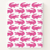 Preppy Alligator - Hot Pink & White Monogram ノートブック (裏面)