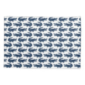 Preppy Alligator - Navy Monogram 枕カバー (裏面)