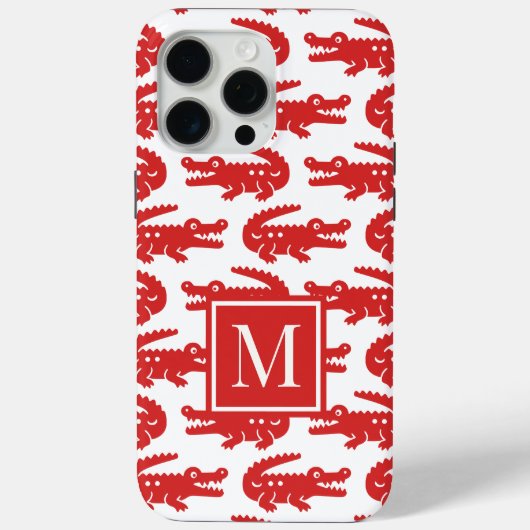 Preppy Alligator – Red & White Case-Mate iPhoneケース (裏面)