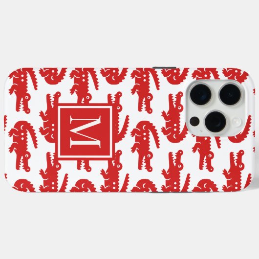 Preppy Alligator – Red & White Case-Mate iPhoneケース (裏面 (横))