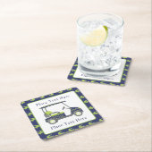 Preppy Alligators Golf Cart スクエアペーパーコースター (インサイチュ)