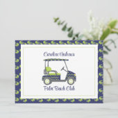 Preppy Alligators Palm Beach Golf Cart サンキューカード (スタンド正面)