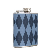 Preppy Argyle Navy & Blue Personalized Groomsmen フラスク (右)